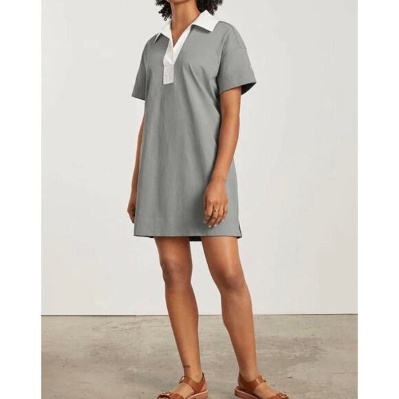 Everlane Dresses & Skirts - Everlane Organic Cotton Polo Dress XS Green White Collar Mini.